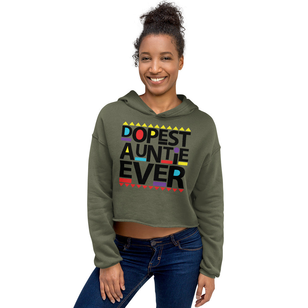 Dopest Auntie Ever Crop Hoodie (Blk)